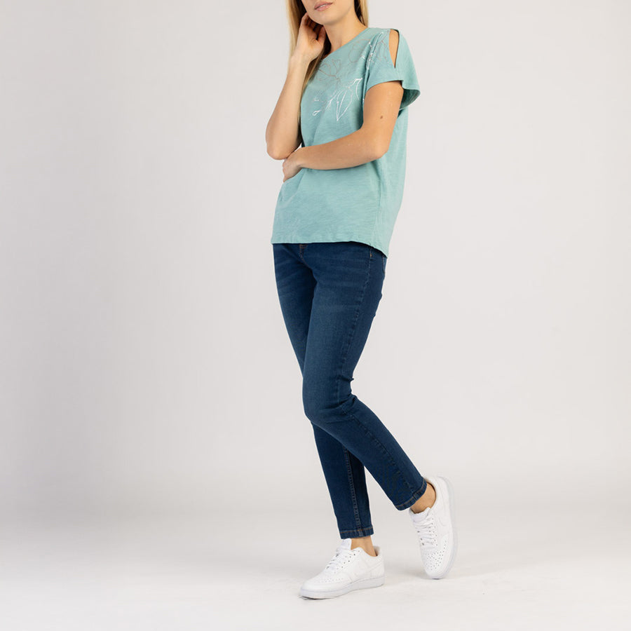 TEEZY – Damen-T-Shirt aus Baumwolle mit Print